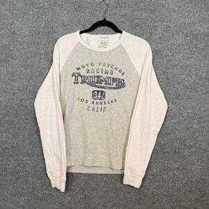 Triumph Motorcycles Lucky Brand Crewneck Sweatshirt Adult Small Runyon Raglan